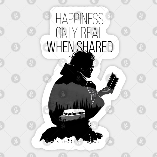 Happiness only real when shared , into the wild movie quote Sticker by Tvmovies 